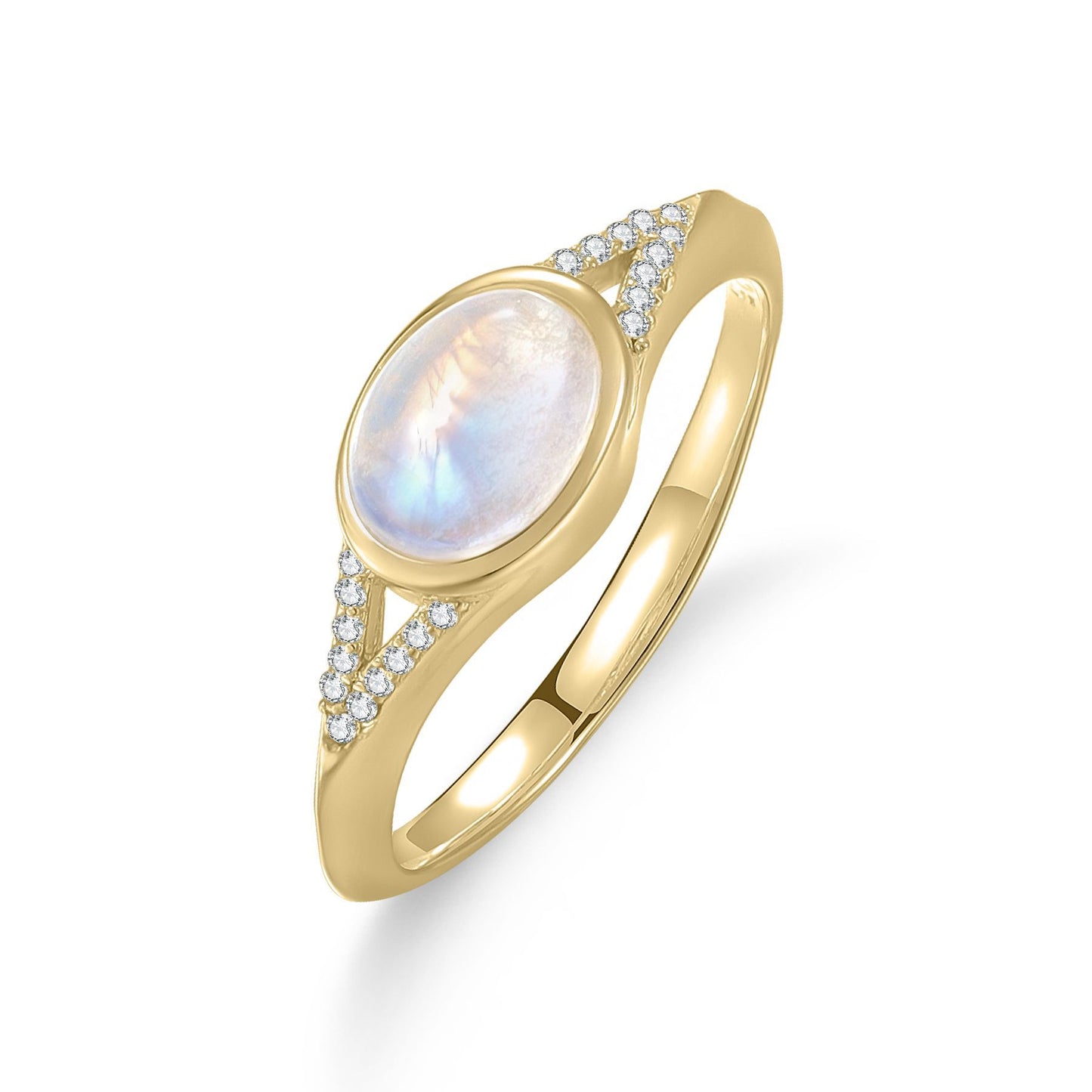 Natural Creamy Blue Moonstone Ring