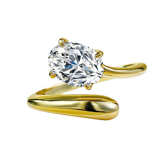 Excellent S925 Silver 6x8mm Moissanite Ring (1.5 Carat)