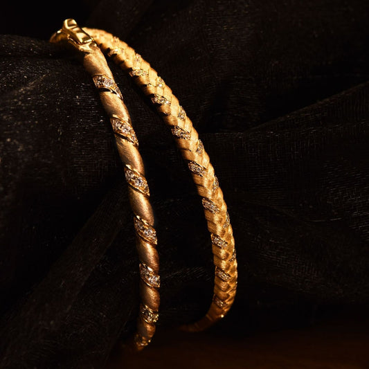 18K Gold Plated Bangles | Wheat & Twist Styles