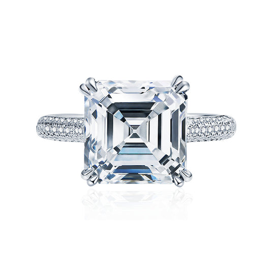 Excellent S925 Silver 5 Carat Large Clarity Cut Moissanite Ring