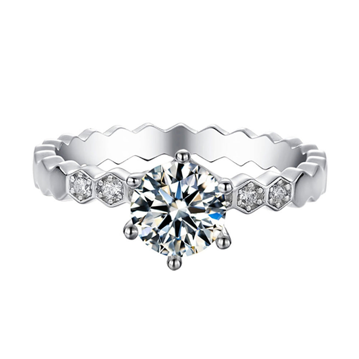 S925 Silver Moissanite Ring