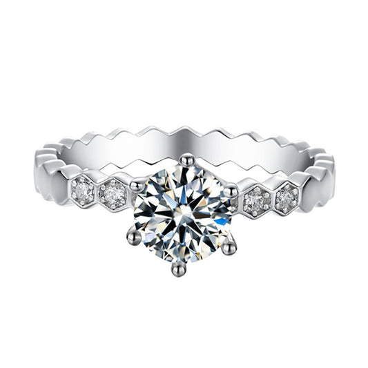 S925 Silver Moissanite Ring