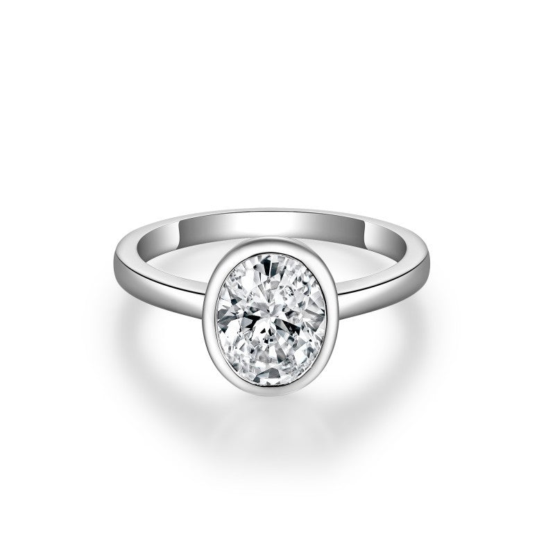 Excellent S925 Silver 2 Carat 7*9mm Moissanite Ring