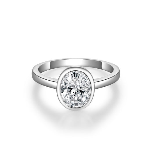 Excellent S925 Silver 2 Carat 7*9mm Moissanite Ring