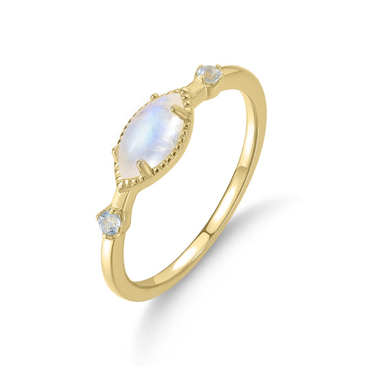 S925 Silver Ring Inlaid with Natural Gemstone