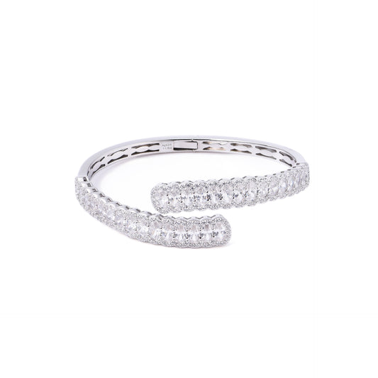 Twist Cuff Bracelet | S925 Sterling Silver + 18K Gold Plated + 5A Zircon