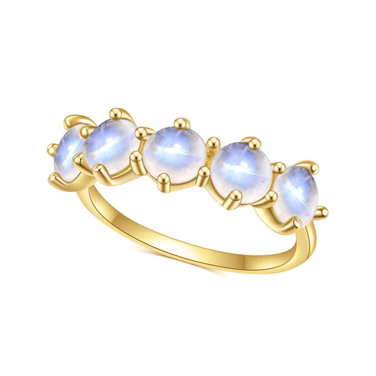 Natural Creamy Blue Moonstone Ring