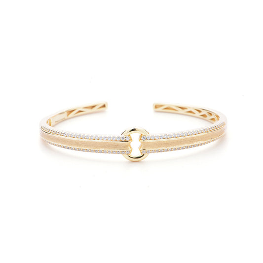 Luxury Open Cuff Bracelet | S925 Sterling Silver + 18K Gold Plating