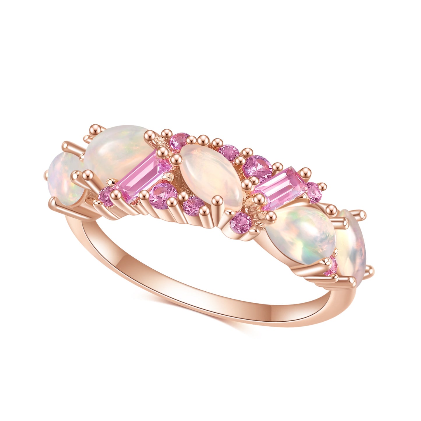 S925 Silver Ring Inlaid with Natural Gemstone