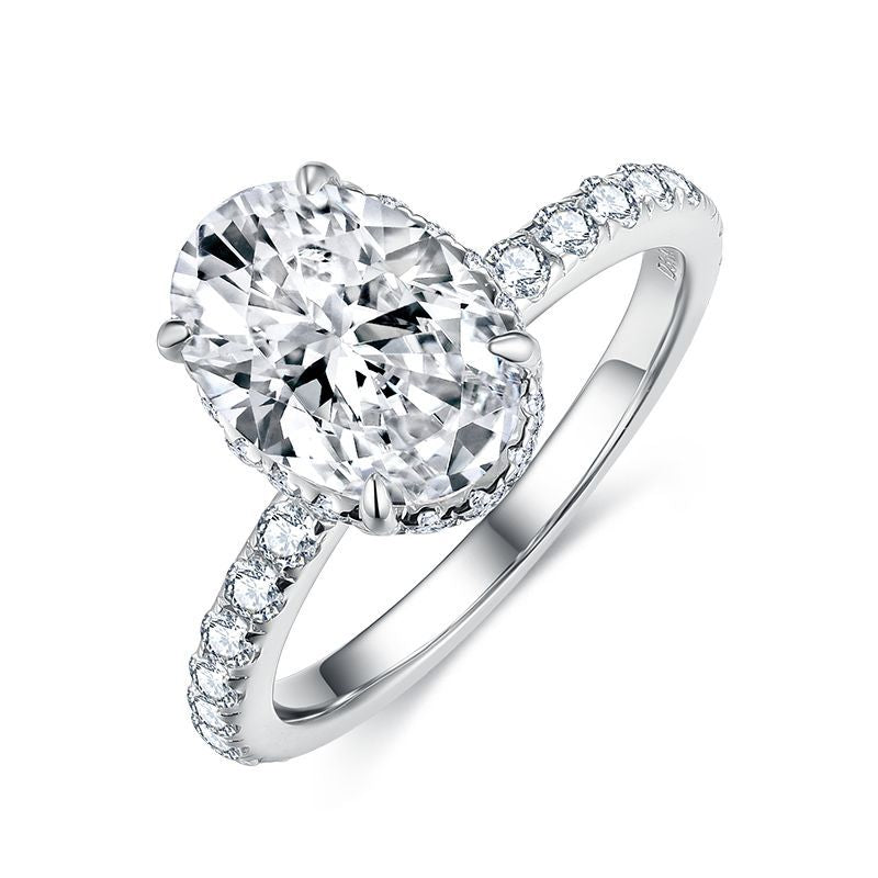 Excellent S925 Silver Classic Oval 2.5 Carat 7*10mm Moissanite Ring