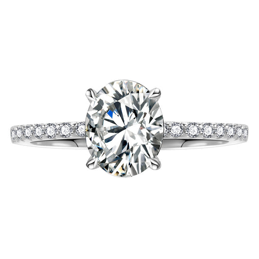 S925 Sterling Silver Oval Moissanite Ring