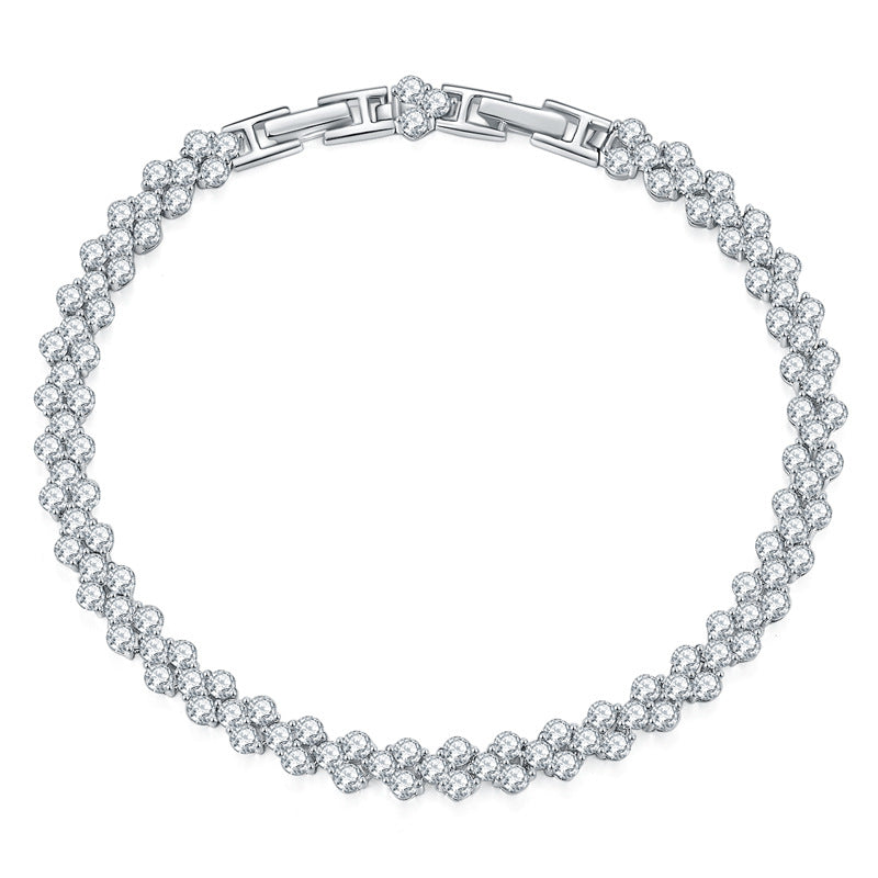 S925 Sterling Silver Irregular Paved Moissanite Bracelet/Bangle