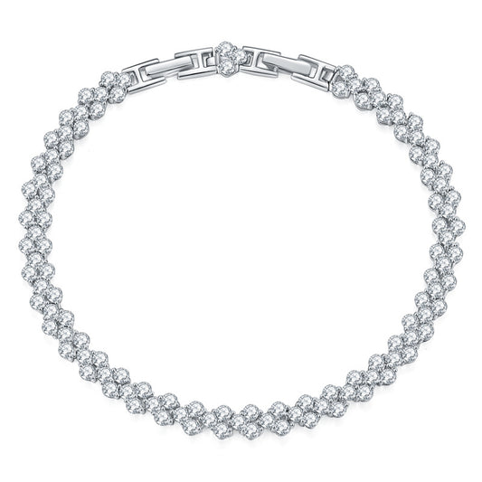S925 Sterling Silver Irregular Paved Moissanite Bracelet/Bangle
