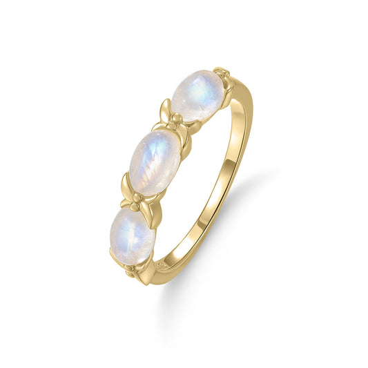 S925 Silver Ring Inlaid with Natural Gemstone