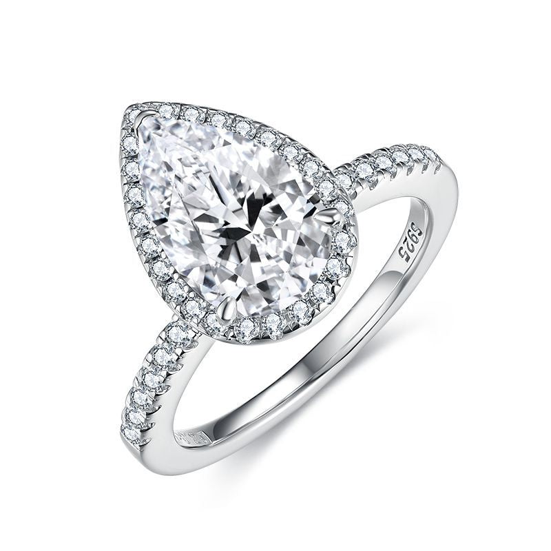 Excellent S925 Silver Plated with 18k Gold 3-Carat Full Moissanite Ring