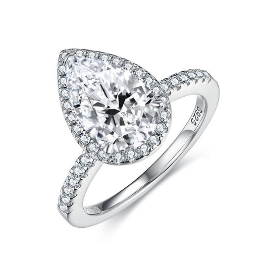 Excellent S925 Silver Plated with 18k Gold 3-Carat Full Moissanite Ring