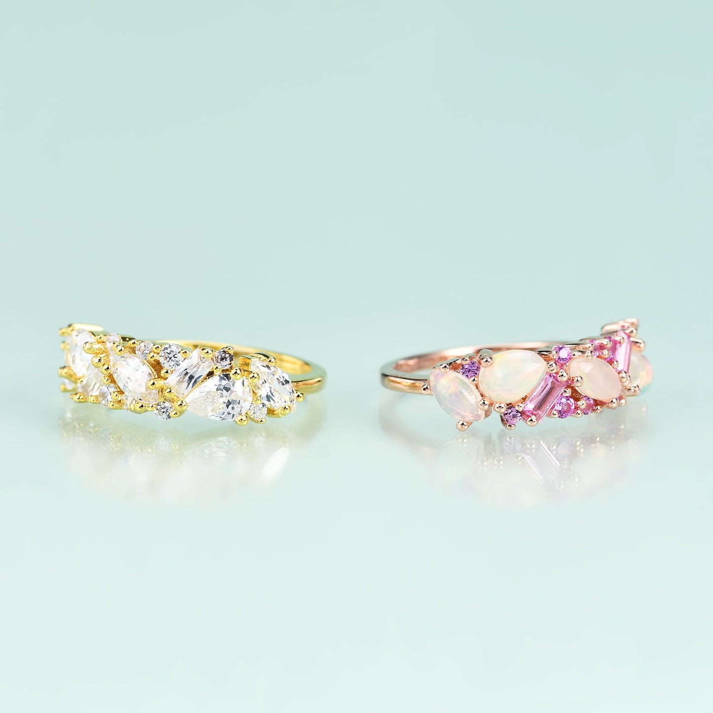 S925 Silver Ring Inlaid with Natural Gemstone