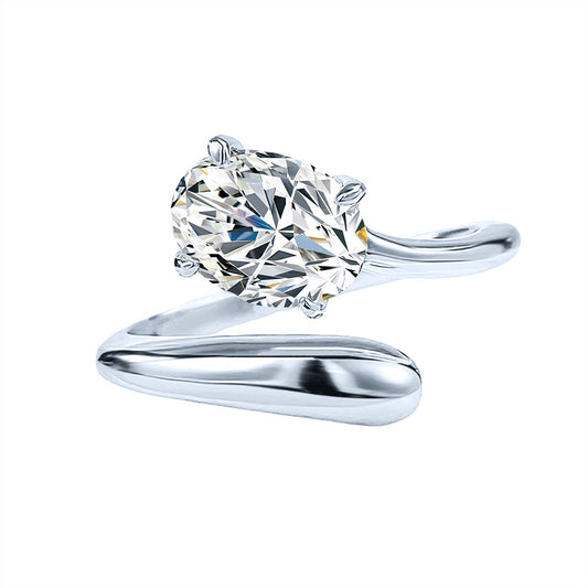 Excellent S925 Silver 6x8mm Moissanite Ring (1.5 Carat)