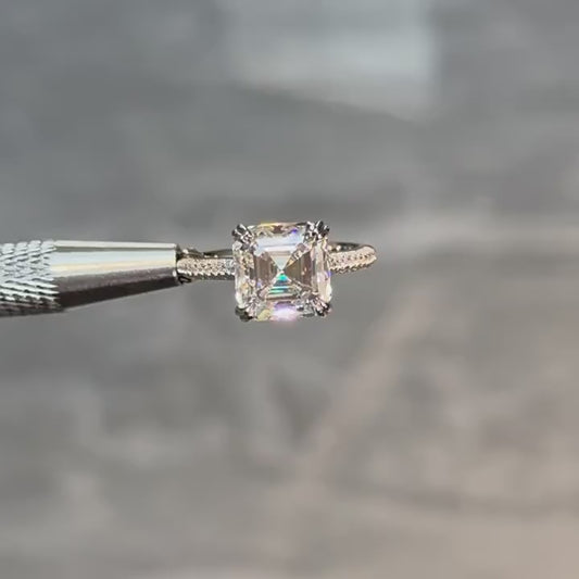 Excellent S925 Silver 5 Carat Large Clarity Cut Moissanite Ring